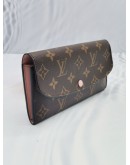 LOUIS VUITTON SARAH MONOGRAM CANVAS BROWN / ROSE BALLERINE PINK LONG WALLET