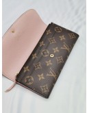 LOUIS VUITTON SARAH MONOGRAM CANVAS BROWN / ROSE BALLERINE PINK LONG WALLET