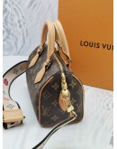 2022 MICROCHIP LOUIS VUITTON SPEEDY BANDOULIERE 20 BROWN MONOGRAM CANVAS HANDLE BAG -FULL SET-