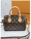 2022 MICROCHIP LOUIS VUITTON SPEEDY BANDOULIERE 20 BROWN MONOGRAM CANVAS HANDLE BAG -FULL SET-