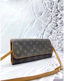 LOUIS VUITTON POCHETTE TWIN GM MONOGRAM 2 WAY CROSSBODY/SHOULDER BAG 