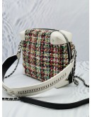 CHANEL TWEED CALFSKIN LEATHER STREET ALLURE WHITE MILTICOLOR CROSSBODY CHAIN BAG