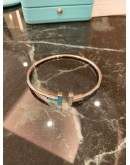 (UNUSED) TIFFANY & CO TIFFANY T 750 WHITE GOLD DIAMOND AND TURQUOISE BRACELET -FULL SET-