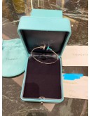 (UNUSED) TIFFANY & CO TIFFANY T 750 WHITE GOLD DIAMOND AND TURQUOISE BRACELET -FULL SET-