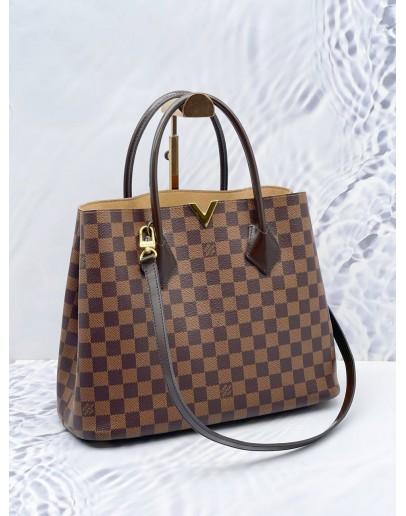 LOUIS VUITTON KESINGTON DAMIER EBENE CANVAS TOTE BAG