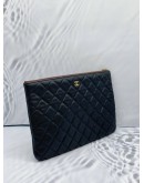 CHANEL O CASE MEDIUM CLUTCH WITH BLACK CAVIAR LEATHER GHW