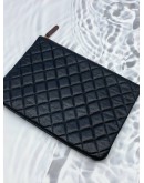 CHANEL O CASE MEDIUM CLUTCH WITH BLACK CAVIAR LEATHER GHW