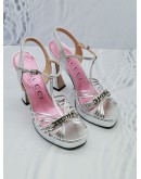 GUCCI SILVER / PINK HIGH HEELS SIZE 37 -FULL SET-