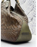 COLE HAAN GENEVIEVE WEAVE LEATHER LARGE TRIANGLE TOTE BAG