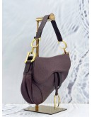 (NEW YEAR SALE) CHRISTIAN DIOR SADDLE PURPLE OSTRICH LEATHER BAG