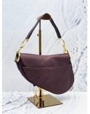 (NEW YEAR SALE) CHRISTIAN DIOR SADDLE PURPLE OSTRICH LEATHER BAG