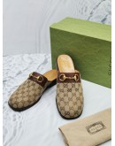 GUCCI GG SUPREME CANVAS / LEATHER HORSEBIT SLIPPER SIZE 7 -FULL SET-