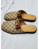 GUCCI GG SUPREME CANVAS / LEATHER HORSEBIT SLIPPER SIZE 7 -FULL SET-