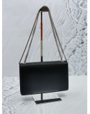 (NEW YEAR SALE) YSL SAINT LAURENT KATE MEDIUM IN BLACK GRAIN DE POUDRE EMBOSSED LEATHER SILVER CHAIN BAG