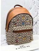 (NEW YEAR SALE) DISNEY X COACH CHARTER BACKPACK IN SIGNATURE TEXTILE JACQUARD WITH MICKEY MOUSE AND FRIENDS EMBROIDERY  