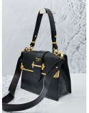 (NEW YEAR SALE) PRADA CITY CALFSKIN / SAFFIANO LEATHER CAHIER TOP HANDLE BAG IN GOLD HARWDARE