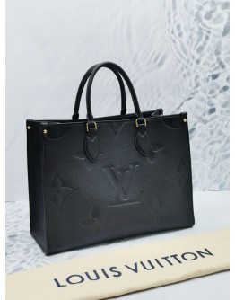 (NEW YEAR SALE) 2022 MICROCHIP LOUIS VUITTON ON THE GO MM IN MONOGRAM EMPREINTE LEATHER GOLD HARWDARE TOTE HANDLE BAG