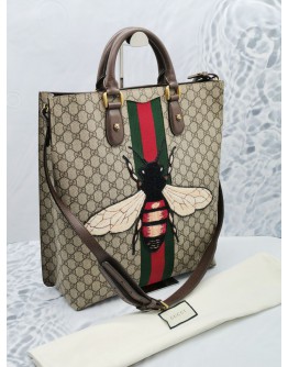 (NEW YEAR SALE) GUCCI BEE PATCH GG SUPREME TOTE HANDLE BAG