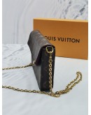 (NEW YEAR SALE) LOUIS VUITTON FELICIE POCHETTE MONOGRAM CANVAS WITH MAROON FLAP CHAIN BAG -FULL SET-