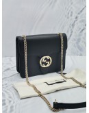 (NEW YEAR SALE) GUCCI ICON GG INTERLOCKING SMALL CROSSBODY GOLD CHAIN BAG