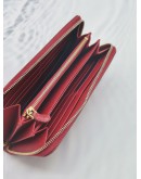 (NEW YEAR SALE) PRADA RED SAFFIANO LEATHER ZIPPED AROUND LONG WALLET 