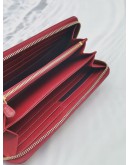 (NEW YEAR SALE) PRADA RED SAFFIANO LEATHER ZIPPED AROUND LONG WALLET 