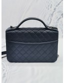 (NEW YEAR SALE) CHANEL QUILTED LAMBSKIN LEATHER SMALL CC UNIVERSITY TOP HANDLE FLAP CHAIN BAG