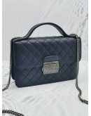 (NEW YEAR SALE) CHANEL QUILTED LAMBSKIN LEATHER SMALL CC UNIVERSITY TOP HANDLE FLAP CHAIN BAG