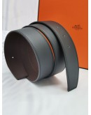 (NEW YEAR SALE) (UNUSED) HERMES REVERSIBLE BELT BLACK / BROWN SIZE 95 (WITHOUT THE BUCKLE) 