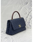 (NEW YEAR SALE) CHANEL COCO TOP HANDLE SMALL LIZARD BLUE CAVIAR LEATHER BAG YEAR 2018