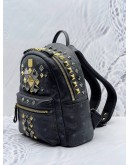 (NEW YEAR SALE) MCM SMALL STARK STUDS BLACK VISETOS LEATHER BACKPACK