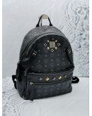 (NEW YEAR SALE) MCM PETRO DUAL STARK LEATHER BACKPACK IN VISETOS BLACK