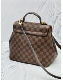 (NEW YEAR SALE) LOUIS VUITTON BERGAMO TOP HANDLE BAG WITH LEATHER STRAP IN BROWN DAMIER EBENE CANVAS GOLD HARDWARE
