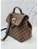 (NEW YEAR SALE) LOUIS VUITTON BERGAMO TOP HANDLE BAG WITH LEATHER STRAP IN BROWN DAMIER EBENE CANVAS GOLD HARDWARE