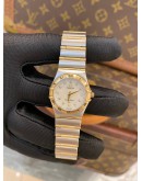 (NEW YEAR SALE) OMEGA LADY CONSTELLATION FACTORY DIAMOND MOTHER-OF-PEARL DIAL 25.5MM YEAR 2011 WATCH -FULL SET- 