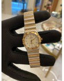 (NEW YEAR SALE) OMEGA LADY CONSTELLATION FACTORY DIAMOND MOTHER-OF-PEARL DIAL 25.5MM YEAR 2011 WATCH -FULL SET- 