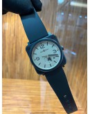 (NEW YEAR SALE) BELL & ROSS BRS92 CERAMIC GREY DIAL 39MM QUARTZ YEAR 2018 WATCH -FULL SET-