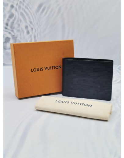 (UNUSED) LOUIS VUITTON BLACK EPI LEATHER SLENDER WALLET -FULL SET-