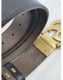 (NEW YEAR SALE) GUCCI GG REVERSIBLE BELT BROWN/BLACK SIZE 115/46 -FULL SET-