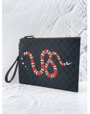 (NEW YEAR SALE) GUCCI KINGSNAKE CLUTCH IN BLACK GREY GG SUPREME CANVAS