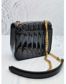 (NEW YEAR SALE) YSL SAINT LAURENT BLACK QUILTED PATENT LEATHER MEDIUM VICKY CROSSBODY GOLD CHAIN BAG