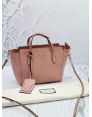 (NEW YEAR SALE) GUCCI PINK LEATHER SMALL TOTE HANDLE BAG WITH STRAP