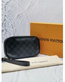 (NEW YEAR SALE) LOUIS VUITTON BLACK DAMIER GRAPHITE CANVAS COBALT TOILET POUCH -FULL SET-