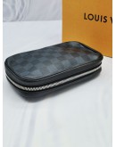 (NEW YEAR SALE) LOUIS VUITTON BLACK DAMIER GRAPHITE CANVAS COBALT TOILET POUCH -FULL SET-