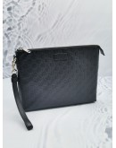 (NEW YEAR SALE) GUCCI BLACK GG GUCCISSIMA SOFT LEATHER CLUTCH 