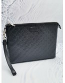 (NEW YEAR SALE) GUCCI BLACK GG GUCCISSIMA SOFT LEATHER CLUTCH 