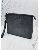 (NEW YEAR SALE) GUCCI BLACK GG GUCCISSIMA SOFT LEATHER CLUTCH 