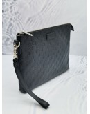 (NEW YEAR SALE) GUCCI BLACK GG GUCCISSIMA SOFT LEATHER CLUTCH 