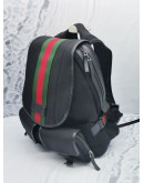 (NEW YEAR SALE) GUCCI TECHNO CANVAS WEB BAND SINGLE BUCKLE FLAP NYLON / LEATHER BACKPACK