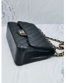 (NEW YEAR SALE) CHANEL CLASSIC JUMBO DOUBLE FLAP GOLD HARDWARE BLACK LAMBSKIN LEATHER SHOULDER CHAIN BAG